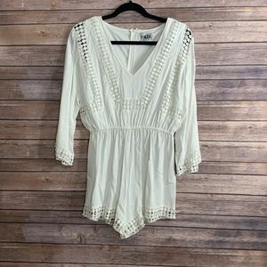 Sabo Skirt White/Ivory Long Sleeve Romper